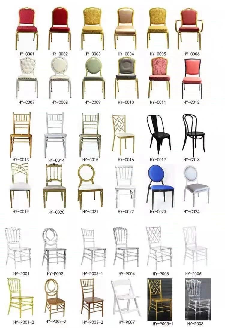 Simple Square Back Stainless Steel PU Leather Wedding Hotel Banquet Dining Chair