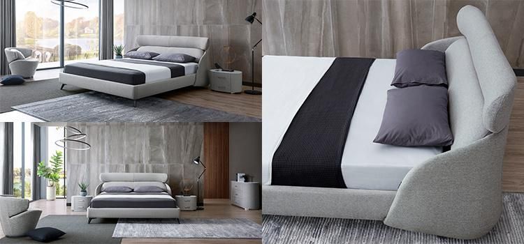 Customized Modern Home Furniture Wall Bed Double Bed with Soft Headrest Gc1725