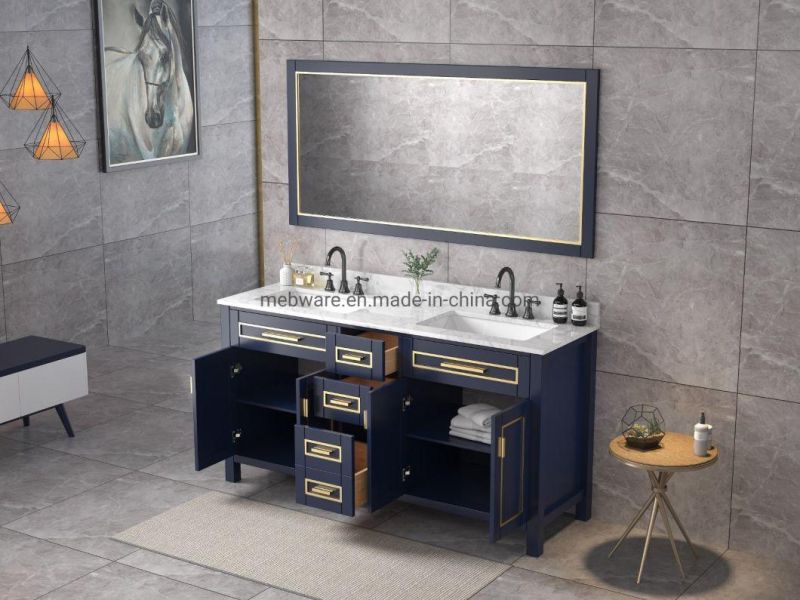 72inch White Vanity with Double Sinks with Mirror Sets