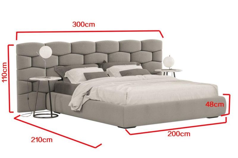 Foshan Factory Luxury Home Bedroom Set Fabric King Size Bed Modern Home Furniture Set with Solid Wood Frame