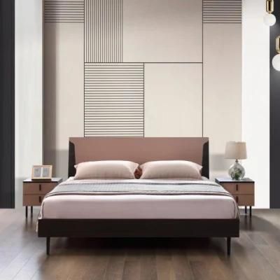 Dark Oak Color Home Furniture MDF Bedroom Furniture Double Beds