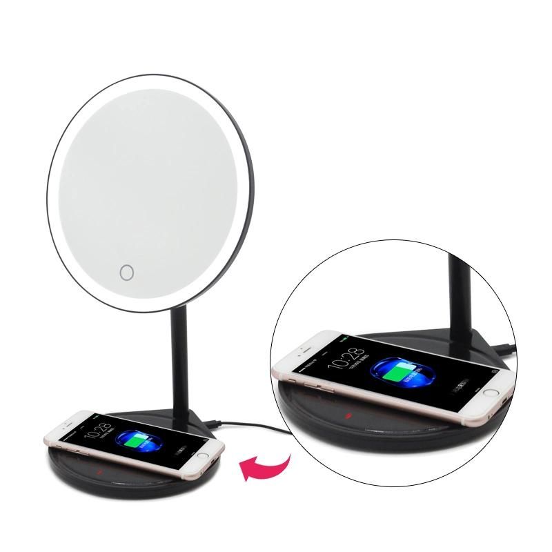 Trendy Items 2021 Mobile Phone Wireless Charger Smart Wholesale Makeup Mirror