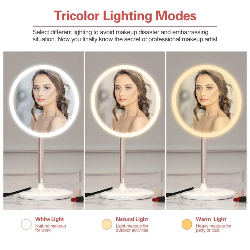 New Item Jiujiu Mirror Round Makeup LED Light Mirror