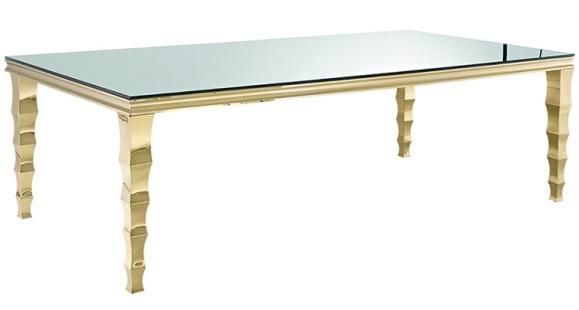 Wholesale Gold Mirror Glass Dining Table for Restaurant Furniture