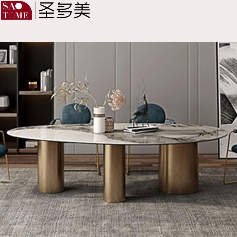 Modern Rock Board Furniture Three Barrel Dining Table