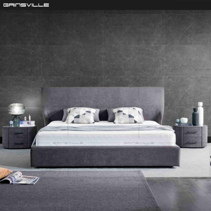 Home Bedroom Furniture Modern Furniture King Bedroom Fabric Bed in Italy Fashion Design