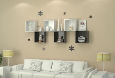 Angi Wall Floating Wood Wall Checker Shelf Painted MDF Board Modern Furniture