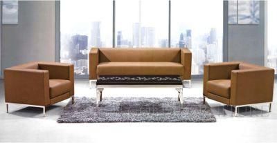 Popular Foshan Leather 1+1+3 Genenie Italian Leather Office Sofa Set