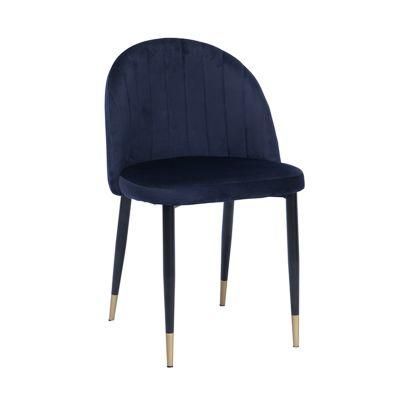 Accent Chair Round Vertical Shape Back Velvet Fabric Dining Chair for Sale Modern Chair