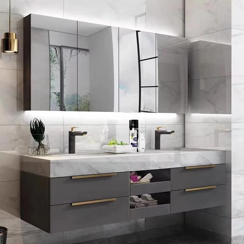 Modern Light Luxury Melamine Bathroom Cabinet with Intelligent Mirror