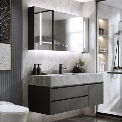 Light Luxury Bathroom Cabinet Combination Simple Modern Mirror Cabinet Toilet Hand Wash Basin Rock Board