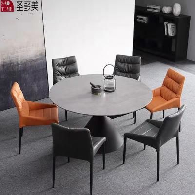 Modern Table Restaurant Round Real Slate Top Dining Table