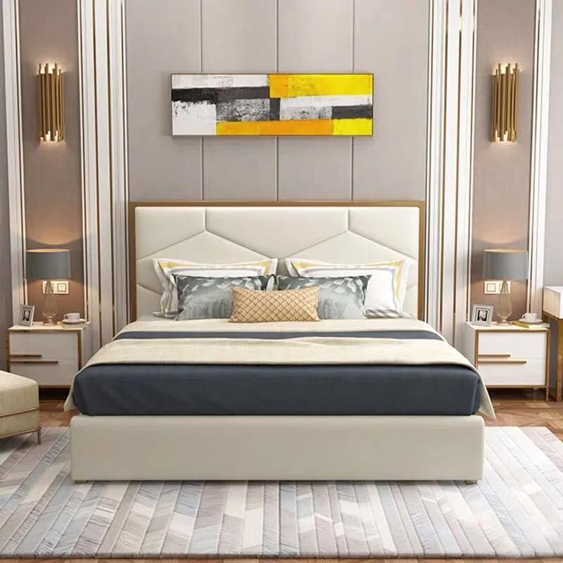 High Quality Best Price Wooden Bedroom Furniture Set King Size Bed with Storage Modern Adult Double Queen Size Leather Bed