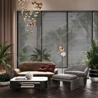 Office 25mm Motorized Aluminium Venetian Blinds