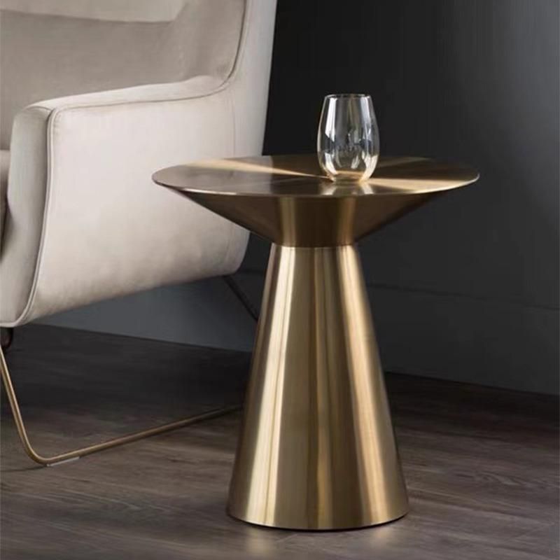 Modern Metal Furniture Round Titanium Stainless Steel Tea Table