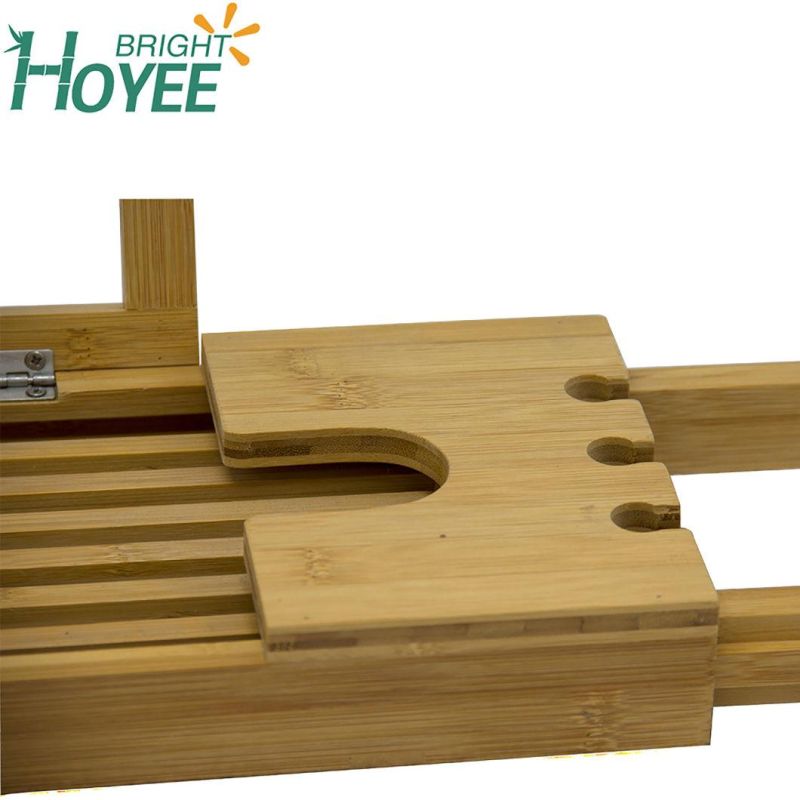 Modern Natural Bamboo Bath Rack Bridge Bathtub Caddy