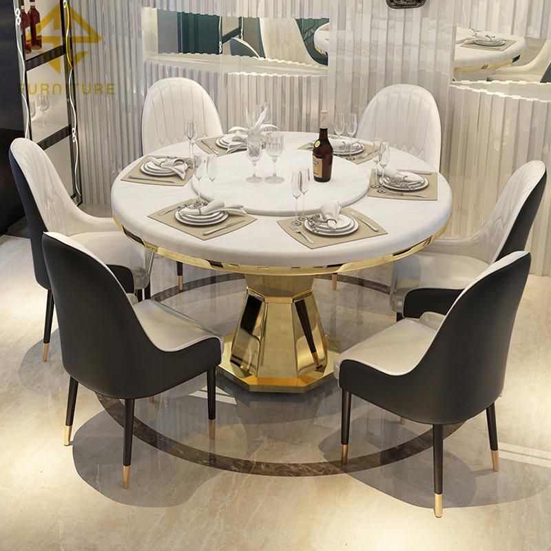 2021 New Stainless Steel Table with Marble Top for Home Hotel Dining Room