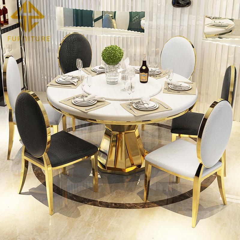 2021 New Stainless Steel Table with Marble Top for Home Hotel Dining Room