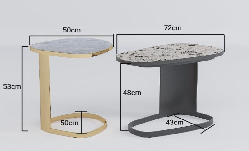 Unique Modern Design European Home Hotel Office Furniture Black Stone Tea Coffee Table