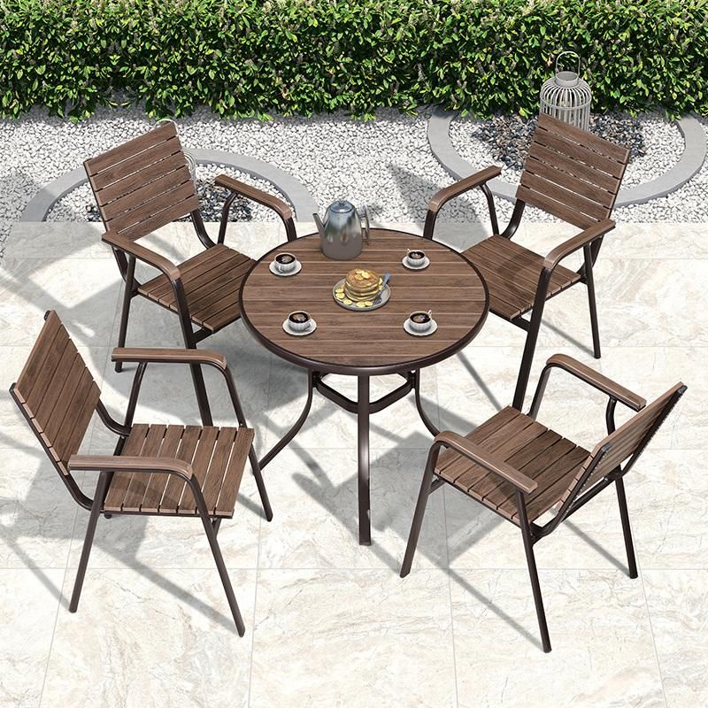 Customized Outdoor Modern Home Hotel Restaurant Villa Aluminum Plastic Wood Chair and Table Garden Patio Dining Furniture