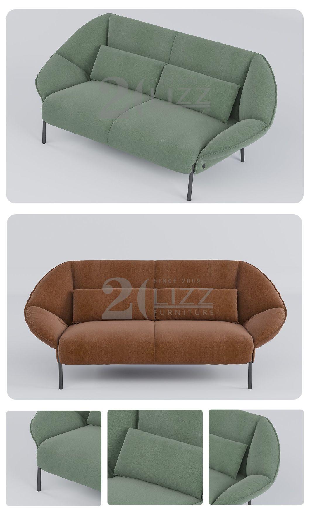 Unique Design High Quality Home Furniture Stylish Brown Fabric Living Room Sofa Leisure Long Couch