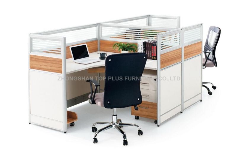 Modern L Shape Glass Aluminum Partition Office Workstation Office Furniture (M-W1807-2)