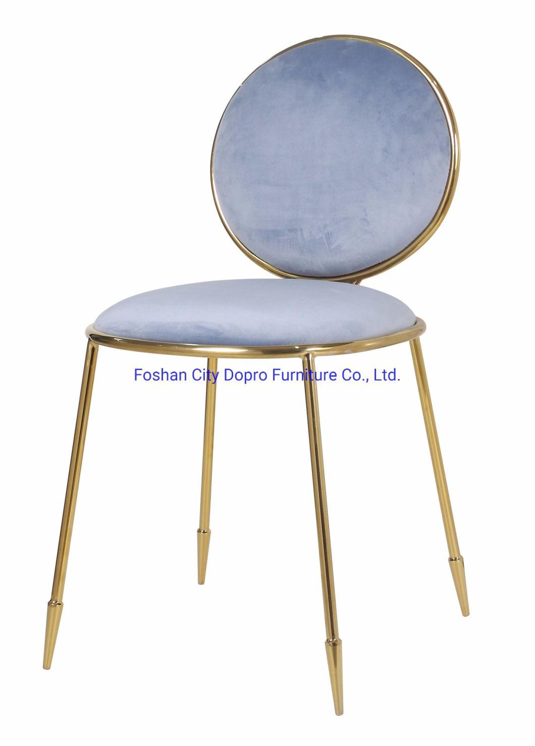 Modern Nordic Style Hot Sale Wholesale Dressing Velet Chair Wedding Metal Leg Chair