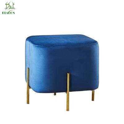 Modern Gold Brass Stainless Steel Leg Ottoman Luxury Design Elephant Bench Danish Style Living Room Furniture