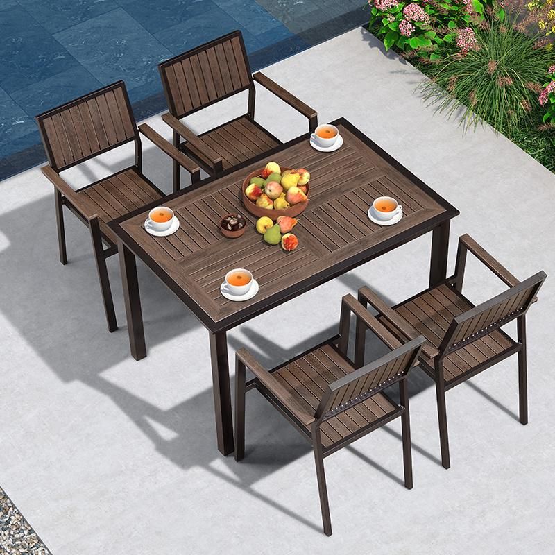 Customized Outdoor Modern Home Hotel Restaurant Villa Aluminum Plastic Wood Chair and Table Garden Patio Dining Furniture