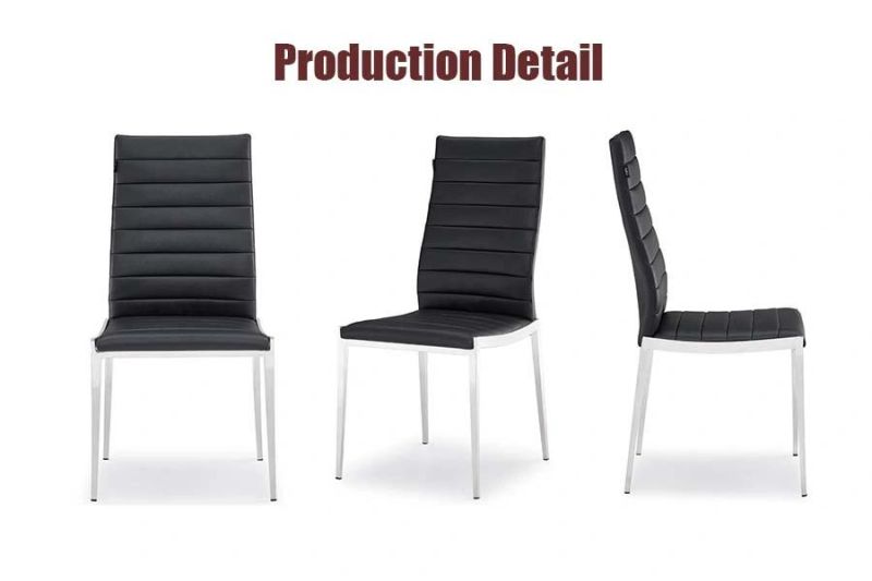 Modern Outdoor Indoor Living Room Furniture PU Synthetic Leather Electroplating Dining Chair