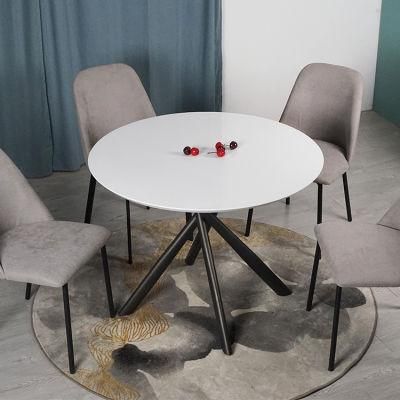 Hot Selling Living Room MDF Paint White Dining Cafe Round Dining Table Set Modern Tables