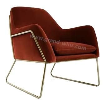 Modern Indoor Dining Furniture Leisure Gold Metal Velvet Restaurant Chair