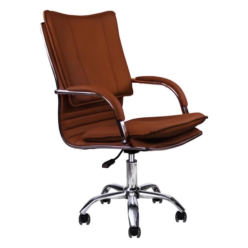 Lisung Modern Specification High Back Chrome Based Leather Office Chair