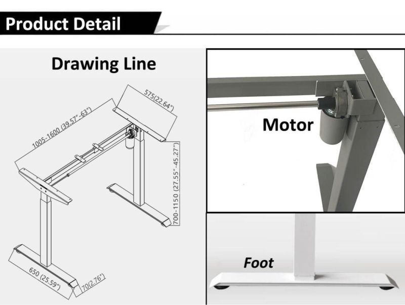 Single Motor Office Workstation Standing up Desk Height Adjustable Desk