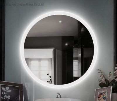 Modern Round Illuminated Lighted Decorative Bathroom LED Mirror with Touch Sensor Defogger