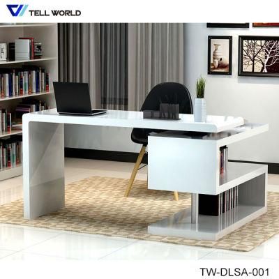 Modern White Corian Acrylic Solid Surface Study Table Office Desk