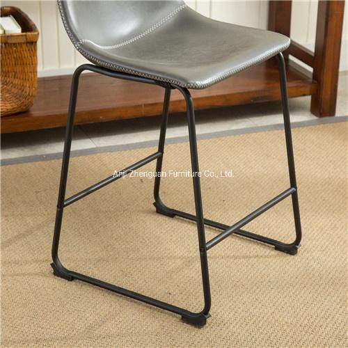 Nordic Style Modern Leather Restaurant Cafe Dining Lounge Living Room Furniture Stool Bar Chair (ZG21-009)