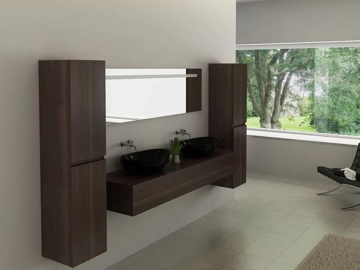 Modern and Simple Wholesale Bathroom Cabinet with Double Basin