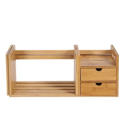 Desktop Tabletop Organic Wooden Filing Organization Bookshelf