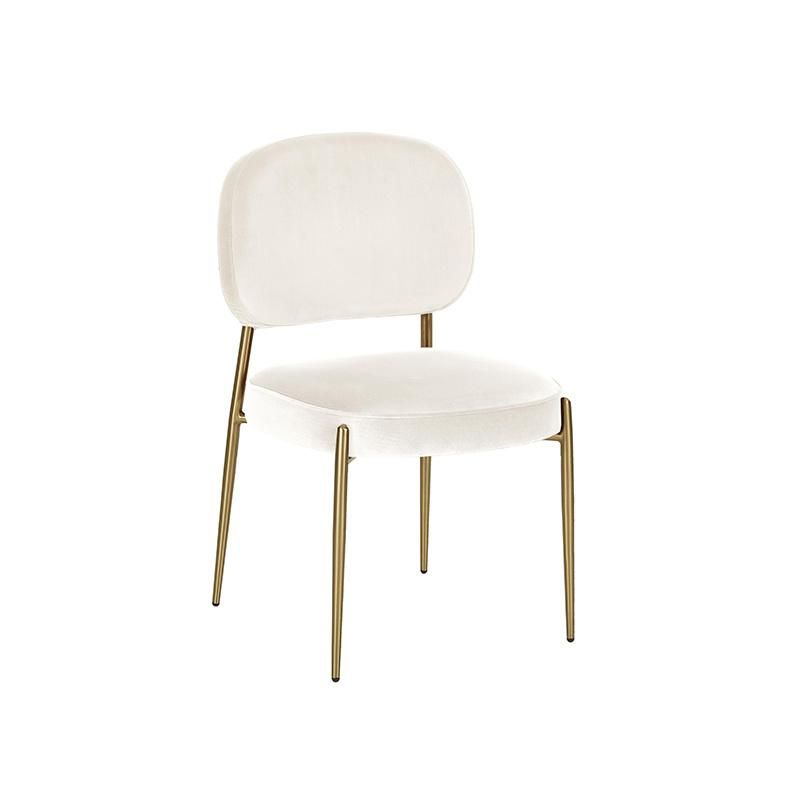 New Product Armless Modern Dining Chair Comfy Velvet Chairs