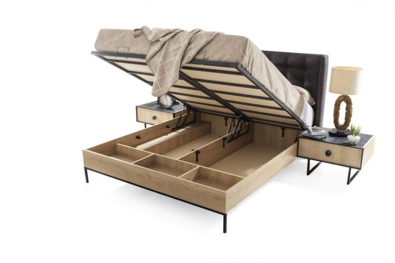 Nova Modern Wooden Bedroom Furniture Big Space Storage Bed King Bed