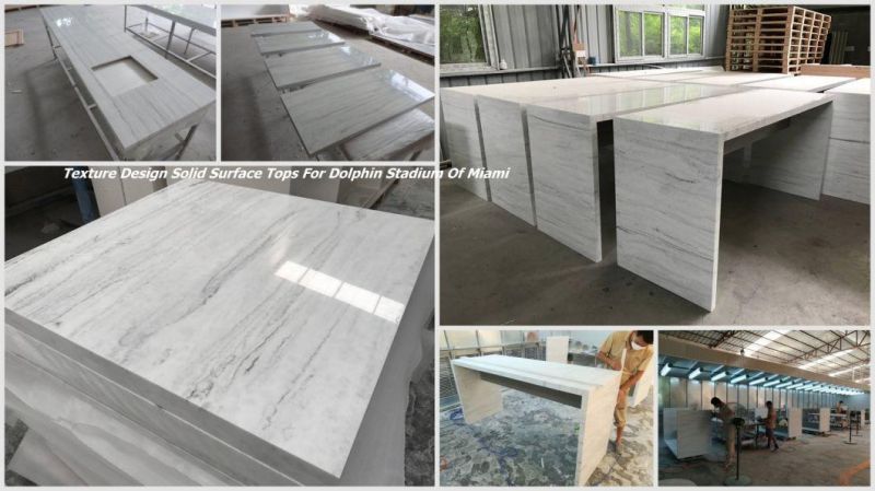 1.2m Dia Solid Surface Round Artifical Marble Stone Table