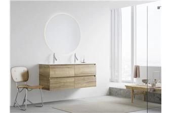 Modern Wash Basin with Mirror Bathroom Cabinets Wall Hanging Mounted Vanity with Plywood Bathroom Cabinet