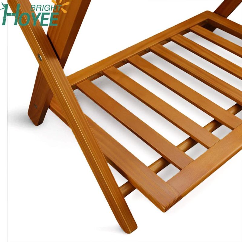 Pinewood Foldable Luggage Storage Hotel Wooden Luggage Rack