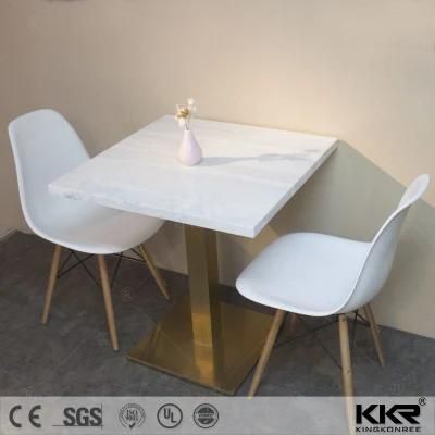 Modern Wholesale Custom Sizes Artificial Stone White Stone Square Restaurant Dining Table