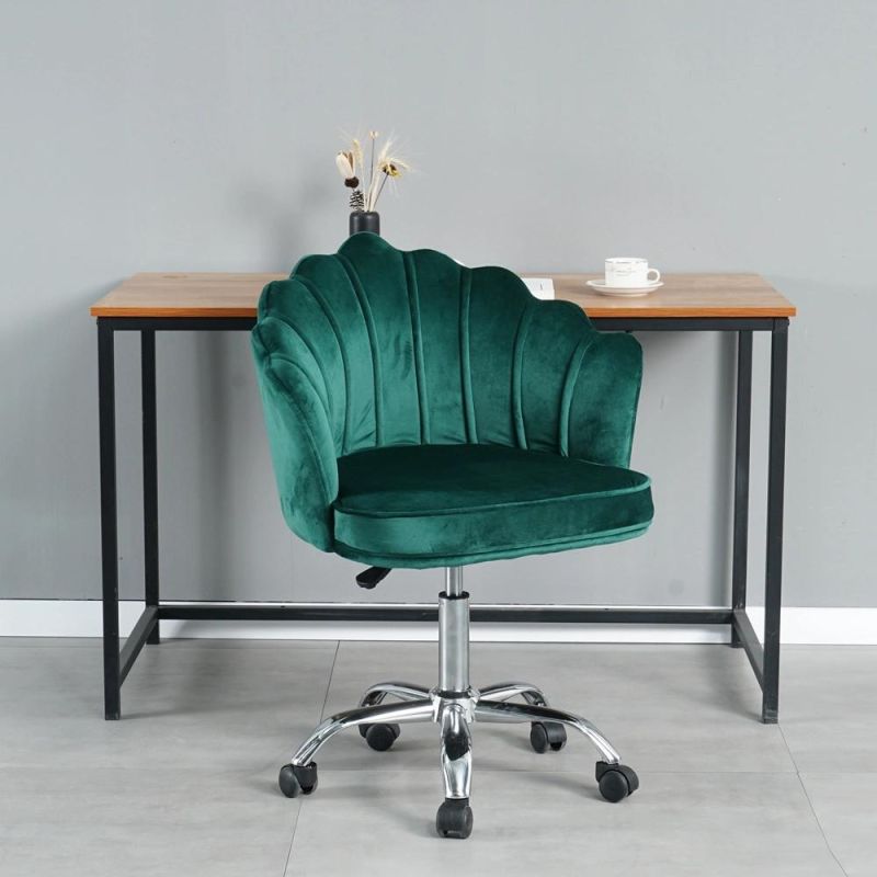 Lower Price Office furniture Chair Swivel 200 Kgs Flower Low Back Nordic Home Adjustable Computer Velvet Office Chair