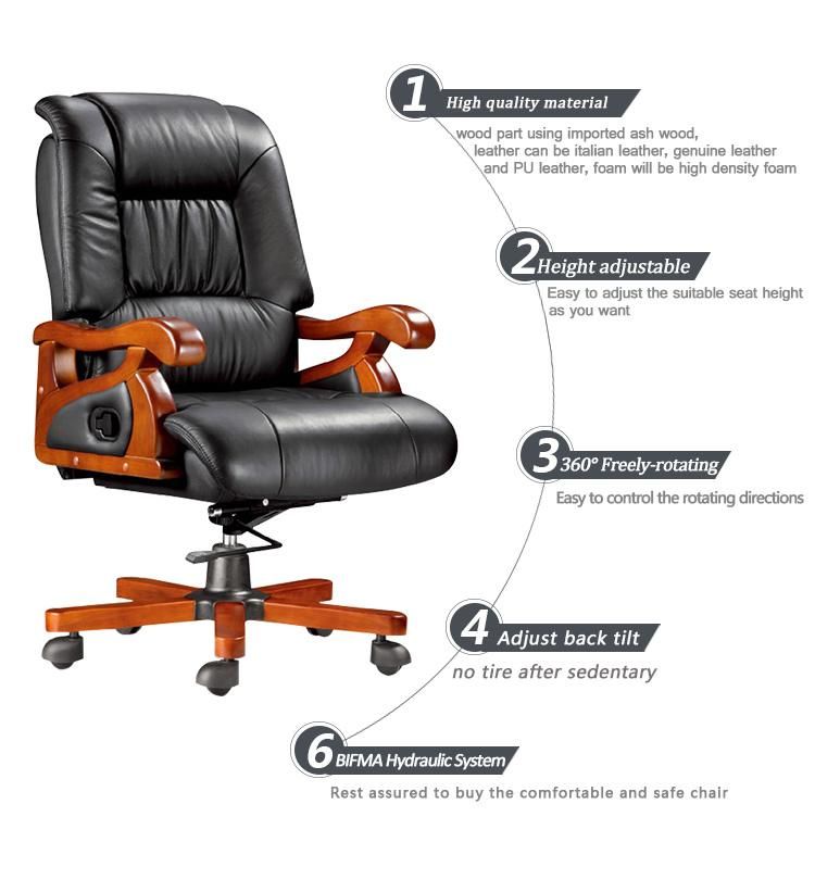 Multi-Functional Black Leather Office Chair/Modern Computer Office Furniture/Swivel Chair