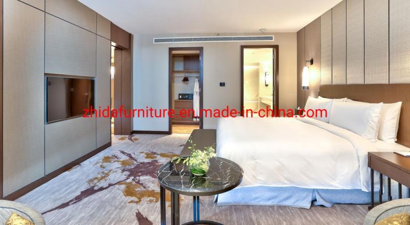 Custom Made Hilton Hotel Resort Luxury 5 Star Hotel Apartment Villa Furniture Wooden Double King Size Bed