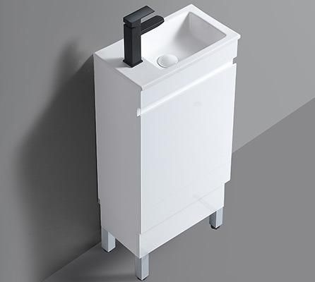 Modern White Gloss Cabinet Set Modern Vanity Mirror Waterproof Bathroom Cabinet for Villa, Hotel, Apartment