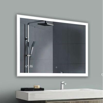 ETL UL Listed LED Lighted Bathroom Mirror Framed Fitting Mirror Home Decor Illuminated Mirror with Touch Switch